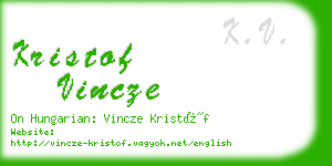 kristof vincze business card